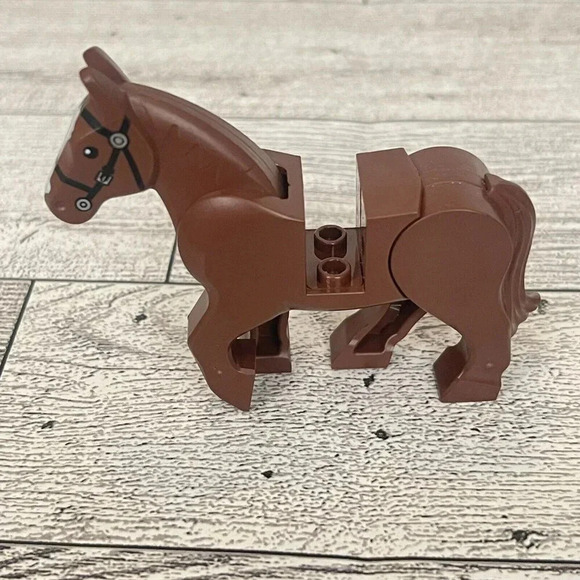 LEGO Brown Horse Minifigure w/ Movable Legs Black Bridle LOTR Western Farm - Picture 2 of 6